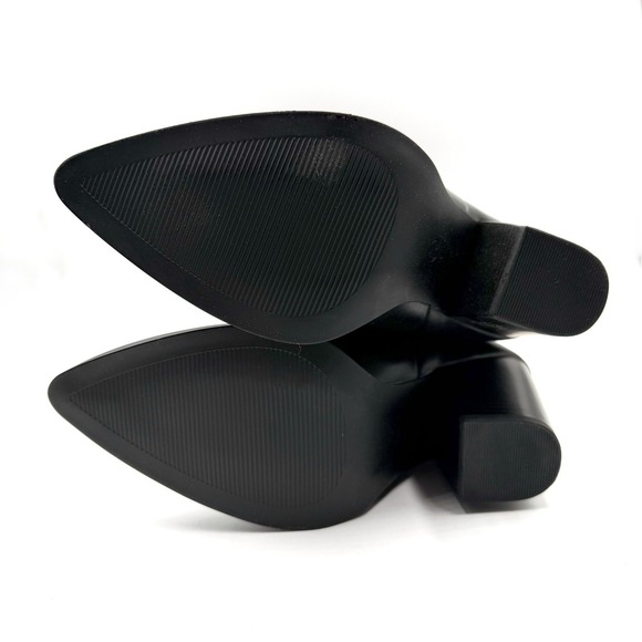 Steve Madden Linconn Boots Black Faux Leather Knee Cowboy Western Heel Sz 8 - Picture 9 of 13